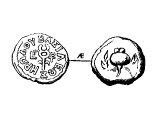 Herod the Great, copper coin of. Left: `King Herod`, caduceus. Right: leaved pomegranate.
